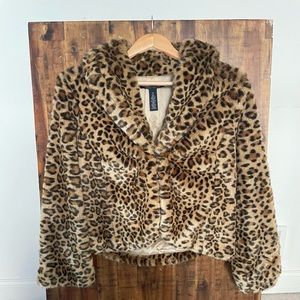 NWOT Cropped Faux Fur Coat